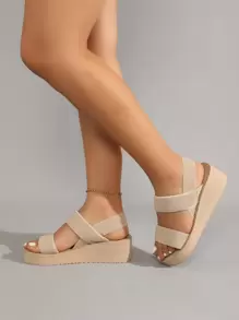 Minimalistische Slingback Keilsandalen mit Knöchelriemen Männer für Damen