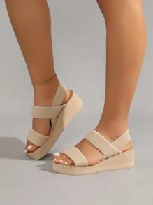 Minimalistische Slingback Keilsandalen mit Knöchelriemen Männer für Damen