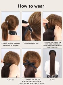 長直馬尾髮延伸 - 金色 - 查看 6