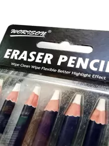 6pcs Artist Eraser Pencil Set - Black - View 3