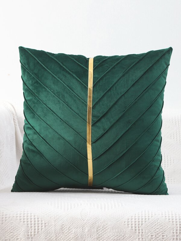 Miater Metallic Pintuck Cushion Cover Without Filler, Simple Fabric Pillow Cover For Home Decor