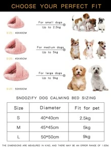 1pc Solid Color Plush Pet Bed - Pink - View 4