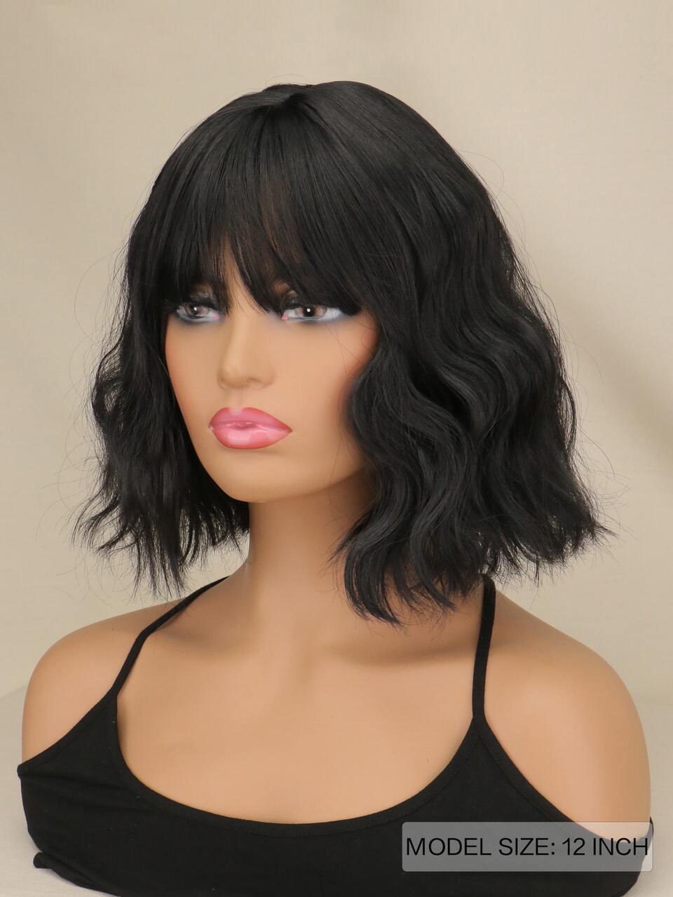 Short Water Wave Synthetic Wig With Bangs