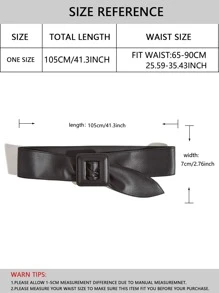 Thắt lưng bản rộng khóa vuông - màu đen - Xem 3