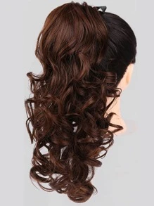 Phần mở rộng tóc đuôi ngựa tổng hợp xoăn tự nhiên - Light Brown - Xem 1