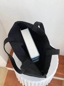 Daisy & Letter Graphic Shopper Bag - Black - View 4