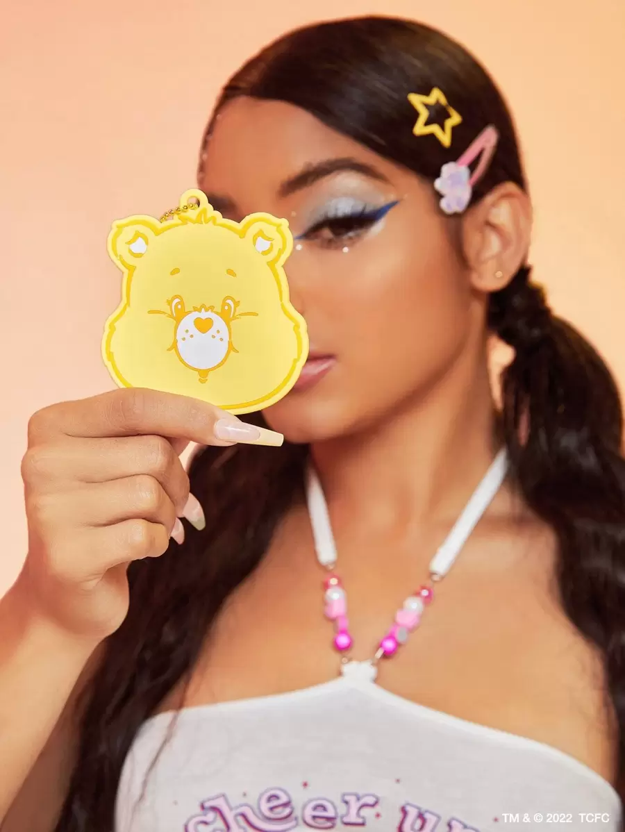 SHEIN X Care Bears Cartoon Graphic Makeup Mirror - Yellow - View 1