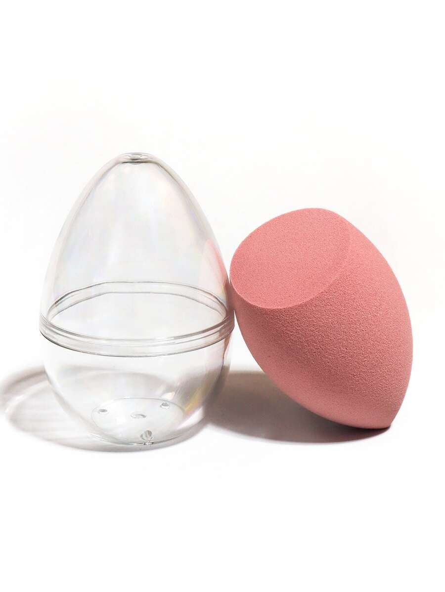 1pc Makeup Sponge With Storage Box,2 powder puff sets, beauty eggs+storage box set makeup, portable makeup sponge daily makeup