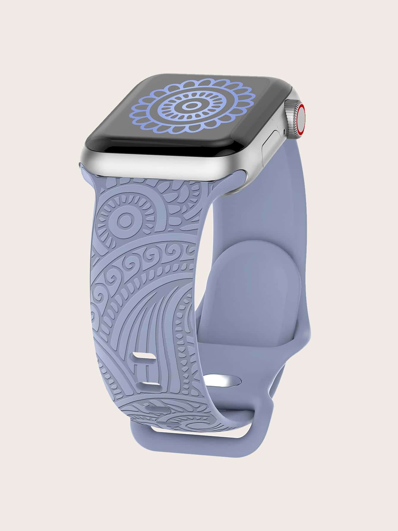 圖案矽膠錶帶適用於Apple Watch - 淡紫色 - 查看 1