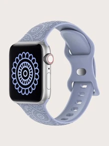 圖案矽膠錶帶適用於Apple Watch - 淡紫色 - 查看 2