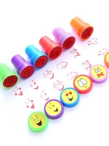 10pcs Cartoon Seal Creative Animal Stamp, Christmas Princess Reward, Children's Handprint Account Small Seal - Multicolor - View 1