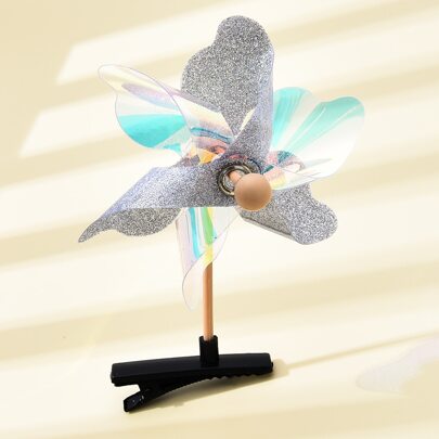 Holographic Windmill Decor Alligator Hair Clip