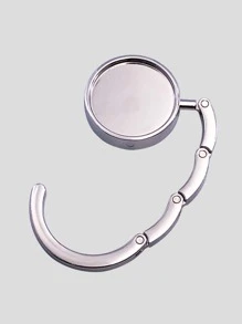 1pc Random Fashion Bag Holder Handbag Hanger Folding Hook Holder Portable Key Ring Rack Table Hook Hardware Travel Outdoor Storage - Silver - View 4