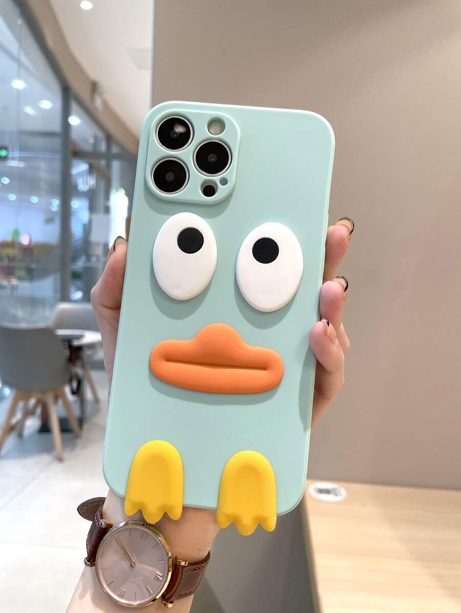 卡通臉手機外殼 - 薄荷綠 - 查看 1