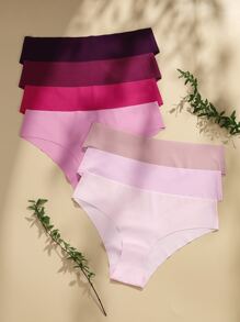 Women's Multicolor High Stretch Plain Casual Comfy Bikini Briefs - Multicolor - View 1