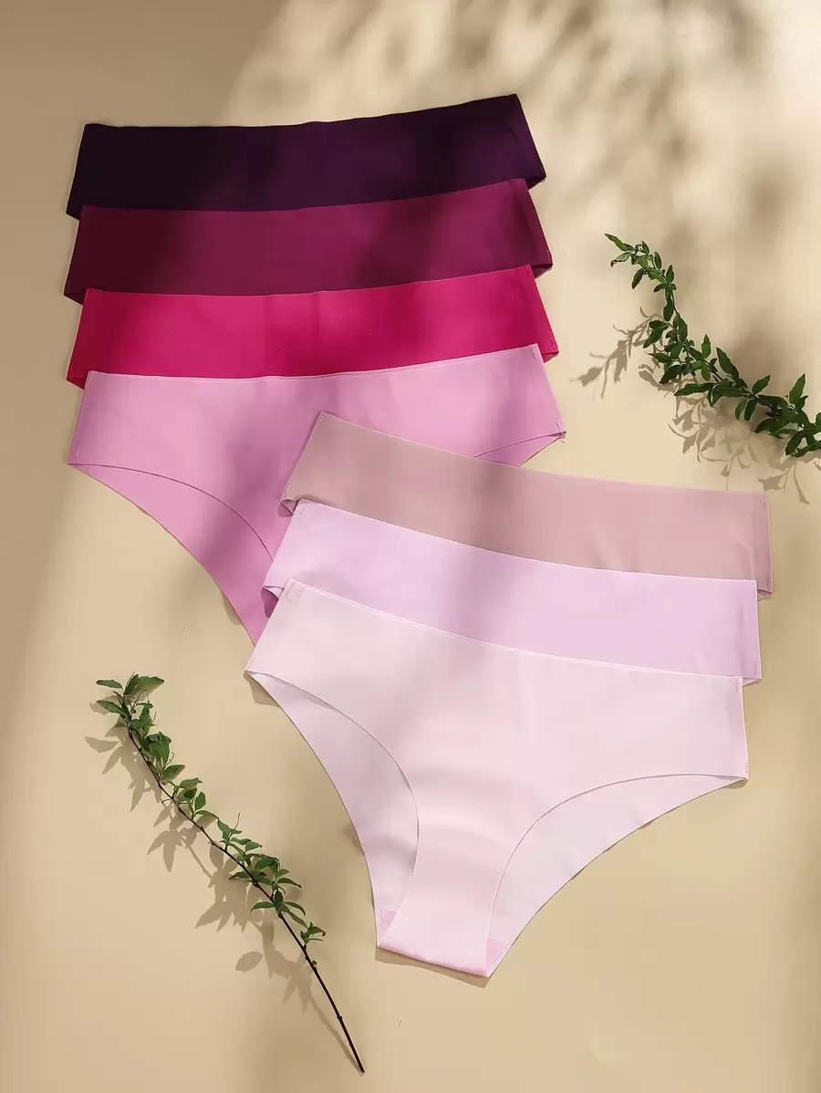 Women's Multicolor High Stretch Plain Casual Comfy Bikini Briefs - Multicolor - View 1