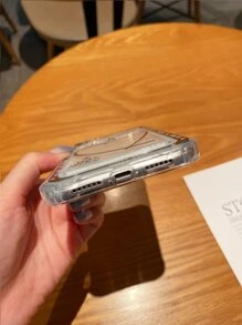 愛心圖案透明插卡槽手機外殼 - 彩色 - 查看 3