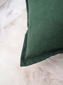 1pc Suede Ruffle Decorative Throw Pillow/Lumbar Cushion Cover, Suitable For Bedroom, Living Room, Sofa - Green - View 6