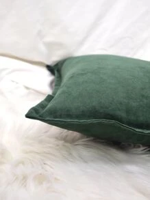 1pc Suede Ruffle Decorative Throw Pillow/Lumbar Cushion Cover, Suitable For Bedroom, Living Room, Sofa - Green - View 4