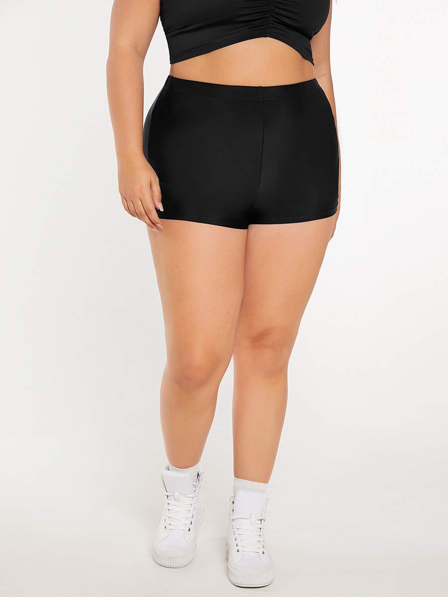 SHEIN BASICS Quần lót kích thước lớn màu trơn Cơ bản - màu đen - Xem 1