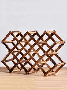 1pc Wooden Wine Rack - Brown - View 5