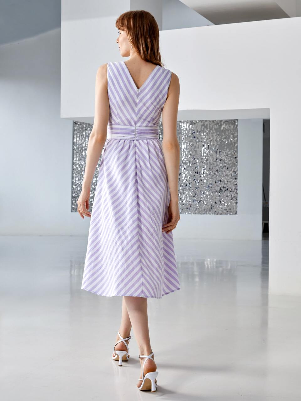 MOTF STRIPED FLOWY DRESS