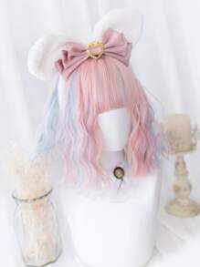 alicegarden 1 Bộ tóc giả tổng hợp chịu nhiệt, ngắn gợn sóng có mái, nhiều màu, dài 13 inch, dệt hoàn toàn bằng máy, tóc giả tự nhiên hàng ngày, Giáng sinh Y2k (Không bao gồm phụ kiện) - Nhiều màu - Xem 5