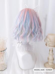 alicegarden 1 Bộ tóc giả tổng hợp chịu nhiệt, ngắn gợn sóng có mái, nhiều màu, dài 13 inch, dệt hoàn toàn bằng máy, tóc giả tự nhiên hàng ngày, Giáng sinh Y2k (Không bao gồm phụ kiện) - Nhiều màu - Xem 2