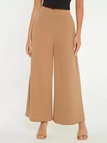 SHEIN BASICS Quần nữ màu trơn Giải trí - Lạc đà - Xem 1