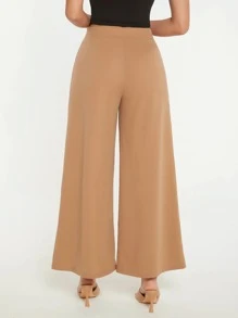 SHEIN BASICS Quần nữ màu trơn Giải trí - Lạc đà - Xem 2