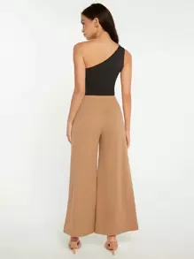 SHEIN BASICS Quần nữ màu trơn Giải trí - Lạc đà - Xem 3