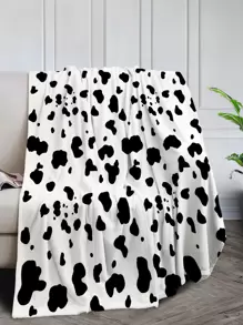 Cow Print Blanket - Black and White - View 1