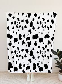 Cow Print Blanket - Black and White - View 2