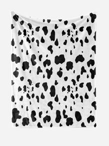 Cow Print Blanket - Black and White - View 4
