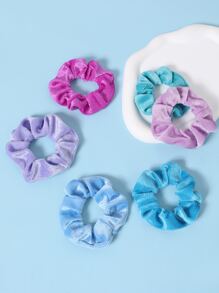 6pcs Toddler Girls Solid Scrunchie - Multicolor - View 4