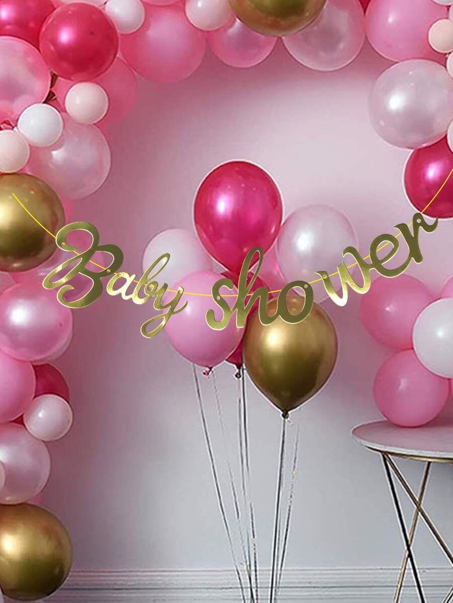 1pc Golden Festive Decorative Baby Shower Paper Banner - Gold - View 1