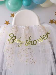 1pc Golden Festive Decorative Baby Shower Paper Banner - Gold - View 4