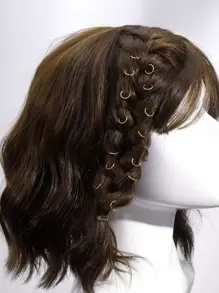 100 Chiếc Nhẫn Tóc Vòng Tròn Vàng Đơn Giản Cho Bím Tóc, Phụ Kiện Tóc - Vàng - Xem 2