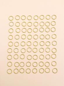 100 Chiếc Nhẫn Tóc Vòng Tròn Vàng Đơn Giản Cho Bím Tóc, Phụ Kiện Tóc - Vàng - Xem 4