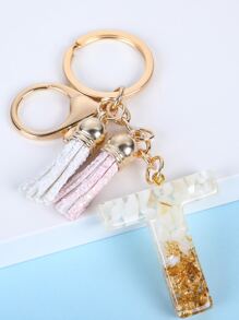 字母和流蘇墜飾鑰匙圈 - 彩色 - 查看 3