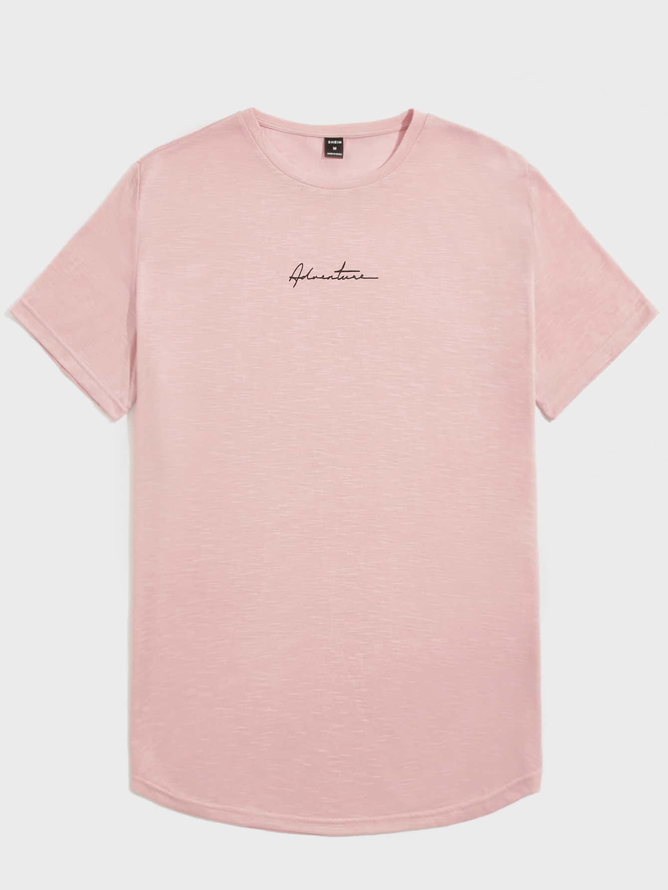 Manfinity VCAY Tops Nam Lá thư Giải trí - Màu Hồng baby - Xem 1