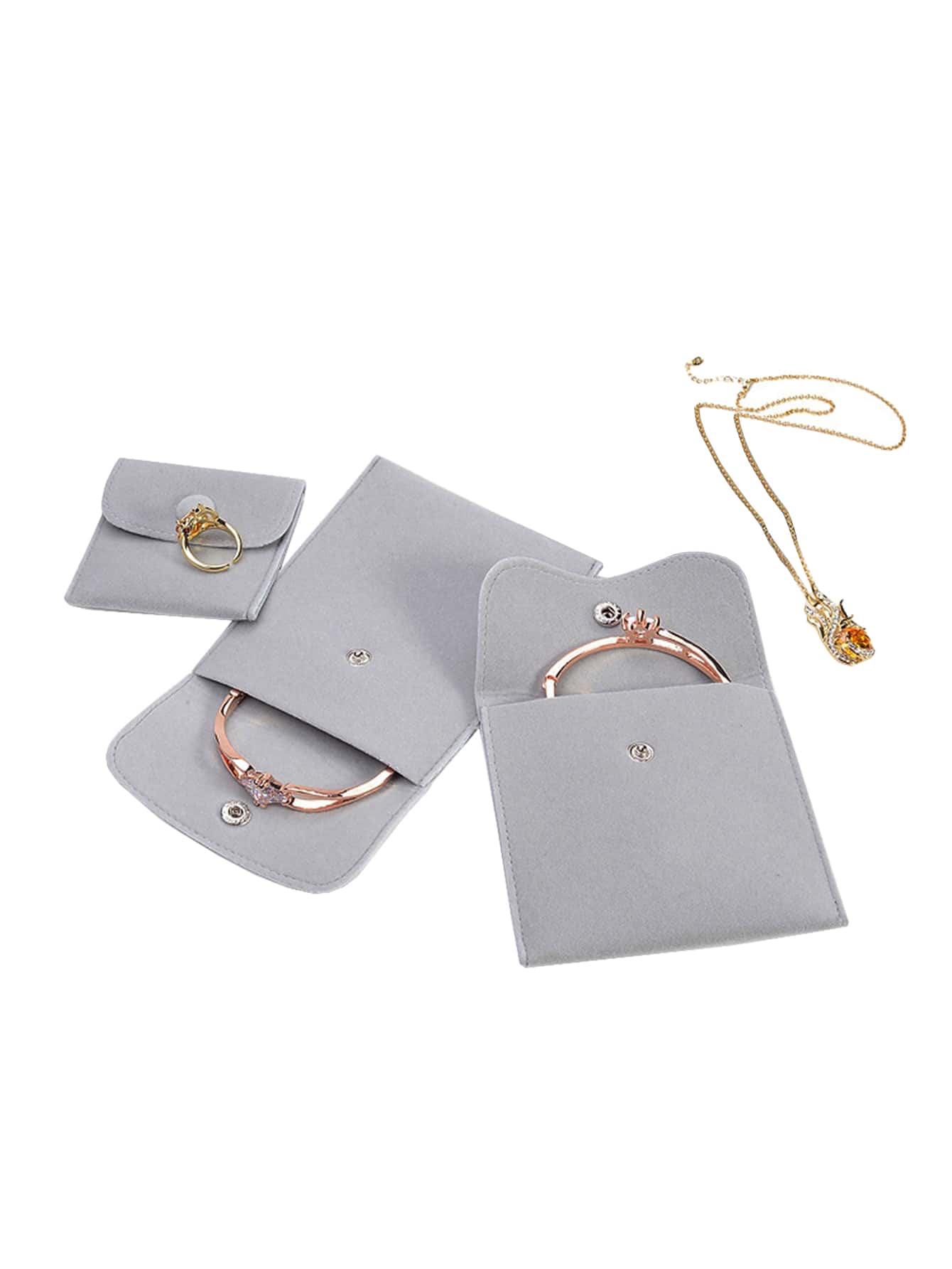 1 túi lưu trữ trang sức mini di động - Xám - Xem 1