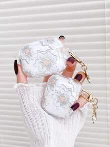 Hộp đựng trong suốt in hoa tương thích với Airpods - Trong sáng - Xem 2