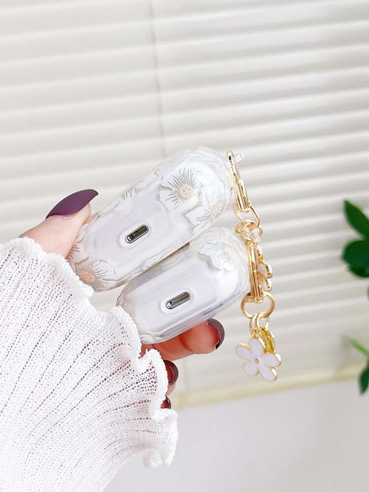 Funda transparente compatible con Airpods con estampado floral - transparente - Añade 3