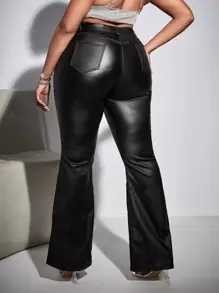 SHEIN SXY 高腰喇叭褲 - 黑色 - 查看 2