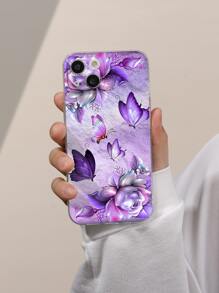 Funda de teléfono con diseño de mariposa - Morado - Ver 2