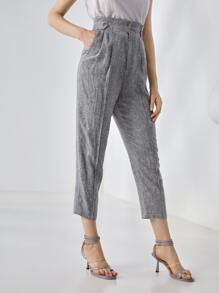 MOTF PREMIUM LINEN HEATHER GREY TROUSERS - Grey - View 10