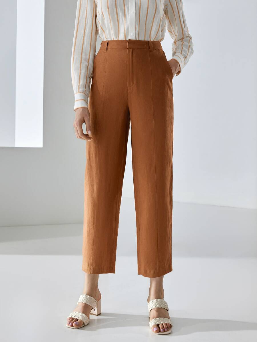 MOTF PREMIUM 100% LINEN STRAIGHT LEG TROUSERS