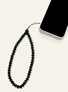 1入組串珠手機掛繩 - 黑色 - 查看 2