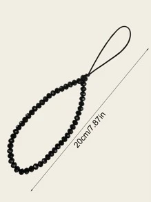 1入組串珠手機掛繩 - 黑色 - 查看 4